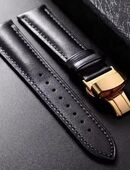 Uhrenarmband Schwarz-Gold 20mm mit Faltschließe, Neu für Uhr. in 56235