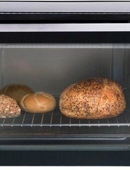 bestron Minibackofen AOV45, 2-in-1 Gerät, mit Drehspieß, 1800 W, Edelstahl, Schwarz