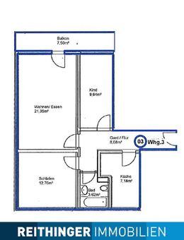 Modernisierte 3 Zimmer-Wohnung in Konstanz-Wollmatingen - Konstanz