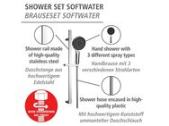 WENKO Stangenbrause-Set Softwater, Chrom, Länge Stange: 68 cm