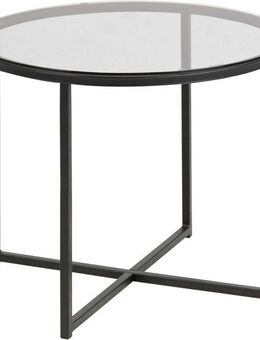 ACTONA GROUP Couchtisch Conrad, TOPSELLER! runder Kaffeetisch, Scandi design, B: 55 (Couchtisch, Sofatisch, OTTOs Choice), Tischplatte aus gerauchtem Glas, schwarzes Metallgestell, H: 45 cm