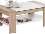Stolkom Sp.z.o.o. Couchtisch Finley mit Ablageboden, Eiche Sonoma Weiß, BxHxT 100x44x58 cm (Couchtisch, OTTOs Choice), Schubladenfront mit Lamellen-Optik, Couchtisch rollbar