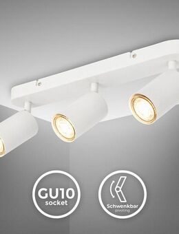 B.K.Licht Deckenspot Deckenlampe schwenkbar, GU10 Deckenleuchte, ohne Leuchtmittel, 39 cm Länge weiß Schlafzimmerlampe