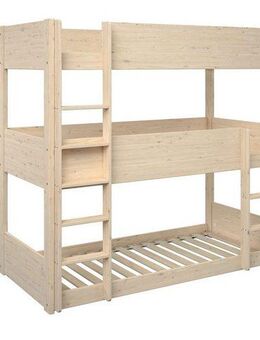 Lüttenhütt Etagenbett TIPO BESTSELLER! Stockbett, Hochbett, Bodenbett, platzsparend (Leitern beidseitig montierbar), mit 3 Schlafplätzen, FSC® zertifiziertes Massivholz (Kiefer)
