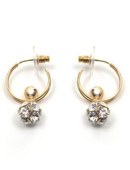 Firetti Paar Creolen Ohrschmuck Glitzerkugel, mit Glasstein