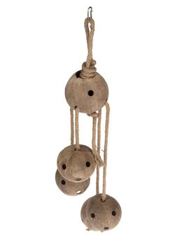 TIAKI Kokosnuss-Vogelspielzeug Swing & Forage - ca. L 84 x Ø 21 cm