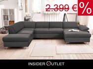 Wohnlandschaft Anthrazit Grau 352cm Bettfunktion in Überlänge Mic - Köln