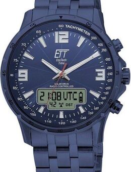ETT Funkchronograph Arctica EGS-11566-31M, Armbanduhr, Herrenuhr, Stoppfunktion, Datum, Solar, Edelstahlarmband
