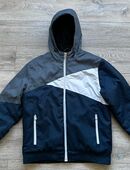 🐠 Fishbone Herren Jacke XL Übergangsjacke Kapuze Blau Grau Weiß Freizeit in 21077