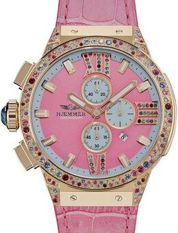 HAEMMER GERMANY Chronograph EMINENT TAFFY, E-005, Quarzuhr, Damenuhr, Datum, Stoppfunktion, Saphirglas, Lederarmband