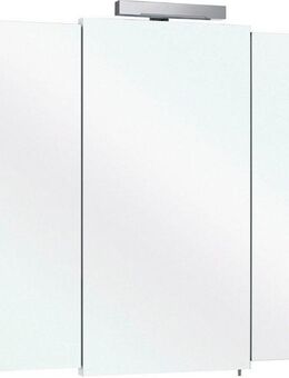Saphir Spiegelschrank Quickset 311 Badschrank, 3 Spiegeltüren, 6 Einlegeböden, 83 cm breit inkl. LED-Beleuchtung, Türdämpfer, Schalter-/Steckdosenkombination