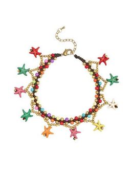 LASCANA Fußkette mit Anhänger fröhliche Seestern Motive, Seesternanhänger, Fußkettchen-Armband, Fußkettchen mit Anhänger