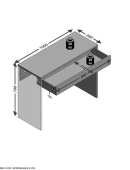 FMD Laptoptisch Checker, auch als Konsolentisch geeignet