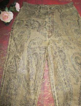 NEU Sexy * Barock- Style * Glitzer * Jeans- Hose im Marlene Look "BIBA by ESCADA" Gr. 34- 36/ XS- S * braun * - Riedlingen