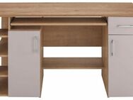 VOGL Möbelfabrik Schreibtisch Tim mit seitlich offenen Fächern & Tastaturauszug, Druckerablage, 1 Schublade, Breite 138 cm, Made in Germany