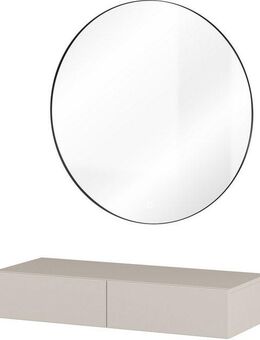 Home affaire Schminktisch Jukon, Breite 90 cm, moderner Schminktisch incl. Spiegel, Hängende Schminktisch, Spiegel mit LED Beleuchtung