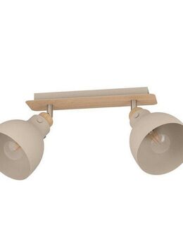 EGLO Deckenspot ARRECIFE, ohne Leuchtmittel, Deckenlampe, Metall in Sandfarben und Holz in Eiche, Deckenspot, E27