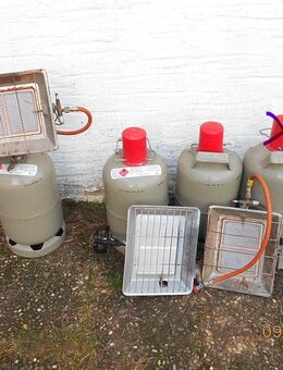 Gas-Heiz-Strahler 4200 W Piezo Bauheizer Heizung Gasregler + 4 Gasflaschen - Neumarkt (Oberpfalz)