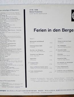 Ferien in den Bergen-Vinyl-LP,Tempo,50er Jahre - Linnich