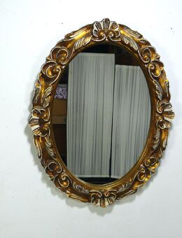 Alter Wandspiegel Oval Barock Stil, Gold + Creme, wunderschön - Sinzig