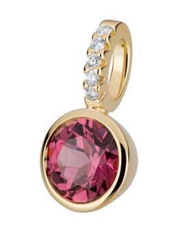 Orolino Kettenanhänger Gold 585 mit 5x Brillant zus. 0,02ct. und Rhodolith