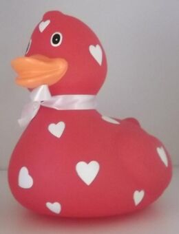 Plastikente mit Herzmotiv ca. 21 cm - Plastikente / Gummiente / Badeente - Offenbach (Main)