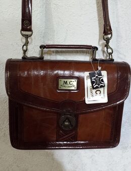 Hand/Schultertasche, braun,echt Leder - Gütersloh