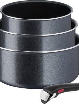 Tefal Topf-Set L15890 Ingenio XL Force, Topfset nicht induktionsgeeignet, Aluminium (Set, 4-tlg., je 1 Stielkasserolle Ø 16/18/20 cm, 1 abnehmbarer Griff), Antihaftversiegelung, Thermo-Signal bei idealer Brattemperatur