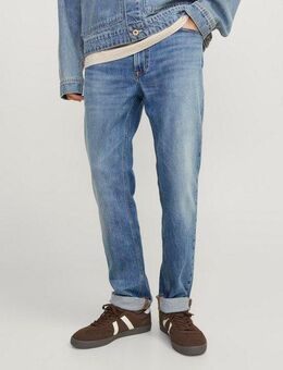 Jack & Jones Regular-fit-Jeans JJICLARK im Used-Look, Stretchkomfort und niedrige Leibhöhe mit Abriebeffekten