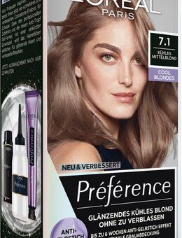 L'ORÉAL PARIS Coloration Préférence Cool Blondes, Packung, 3-tlg., mit pflegender Formel