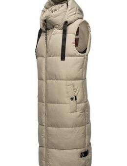 Navahoo Steppweste Schnuffelchen (1-tlg) warme Damen Outdoor-Weste lang mit Kapuze