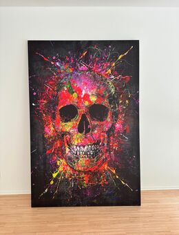 Leinwandbild Totenkopf Abstract Pop Art Wandbild Kunstdruck XXL - Stuttgart