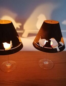 Weinglassschirm "Birdy" Windlicht Edelrost - Kraftisried