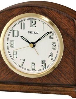 Seiko Tischuhr QXE043B Quarzuhr, Wohnzimmer,Esszimmer,Holz,nussbaumfarben,Arbeitszimmer,Büro