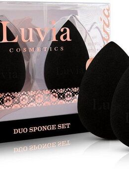 Luvia Cosmetics Make-up Schwamm Make-up Blending Sponge Set-Black, 2 tlg., Ultraweiche Oberfläche für ein makelloses und gleichmäßiges Finish.