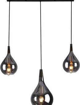 näve Pendelleuchte Gota, ohne Leuchtmittel, 3er je 1 x E27, Rauchglas (2 kleine Gläser/1 größeres Glas), H: 150cm