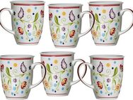 Ritzenhoff & Breker Becher Doppio Shanti, 6-teilig, Porzellan, Paisley-Blüten-Dekor