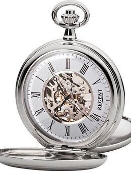 Regent Taschenuhr P700, (Set, 2-tlg., mit Kette), Herrenuhr, Handaufzug, Acrylglas