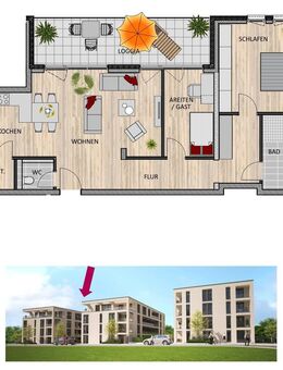 Exklusive 3-Zimmer Penthouse Wohnung in zentraler Lage am ISOTEC Campus in Bergisch Gladbach - Bergisch Gladbach