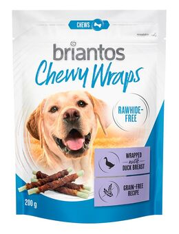 Briantos Chewy Wraps ohne Rohhaut für Hunde - Ente 2 x 200 g