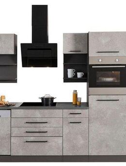 KOCHSTATION Küchenzeile KS-Tulsa, ohne E-Geräte, Breite 380 cm, schwarze Metallgriffe, MDF Fronten