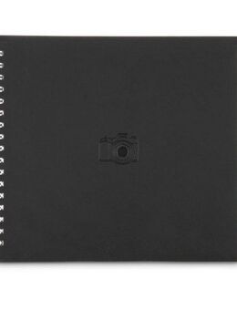 Hama Fotoalbum Fotoalbum zum selber Einkleben, Selbstgestalten, Spiral-Album 28x24 cm, Mit 50 weißen Seiten, Kleben, Spiralverschluss, Farbe schwarz