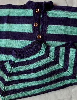 2 süße Vintage Geschwisterpullover – handgestrickt, einzigartig, Unikate - Niederfischbach