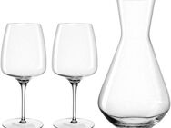LEONARDO Gläser-Set Wein-Set CESTI, 3-teilig, Kristallglas, 2 Kelchgläser 500 ml, 1 Karaffe, spülmaschinengeeignet