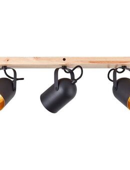 Brilliant Deckenstrahler Tronte, ohne Leuchtmittel, 58 cm Breite, E14, schwenkbar, Metall/Holz, goldfarben/schwarz/braun