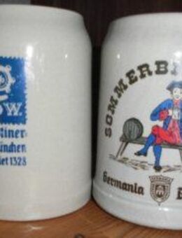 Selten ! Bierkrug Steingut Germania Pils Sommerbiwak 1978 Münster - Bottrop
