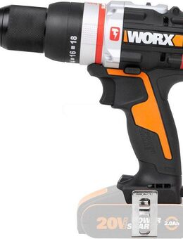 Worx Akku-Schlagbohrmaschine WX354.9, max. 2000 U/min, bürstenloser Motor, 18+1+1 Drehmoment, 60Nm, ohne Akku & Ladegerät