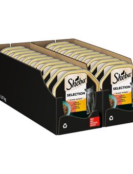 Megapack Sheba Schale 22 x 85 g - Sauce mit Rind & Truthahn