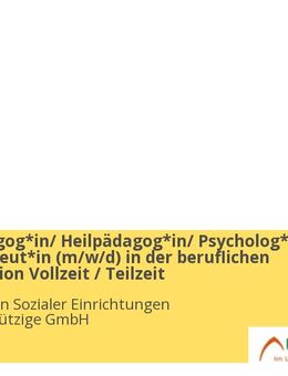 Sozialpädagog*in/ Heilpädagog*in/ Psycholog*in/ Ergotherapeut*in (m/w/d) in der beruflichen Rehabilitation Vollzeit / Teilzeit - Berlin