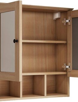 welltime Spiegelschrank STOCKHOLM mit 2 Spiegeltüren, offenen Fächern und verstellbaren Einlegeböden